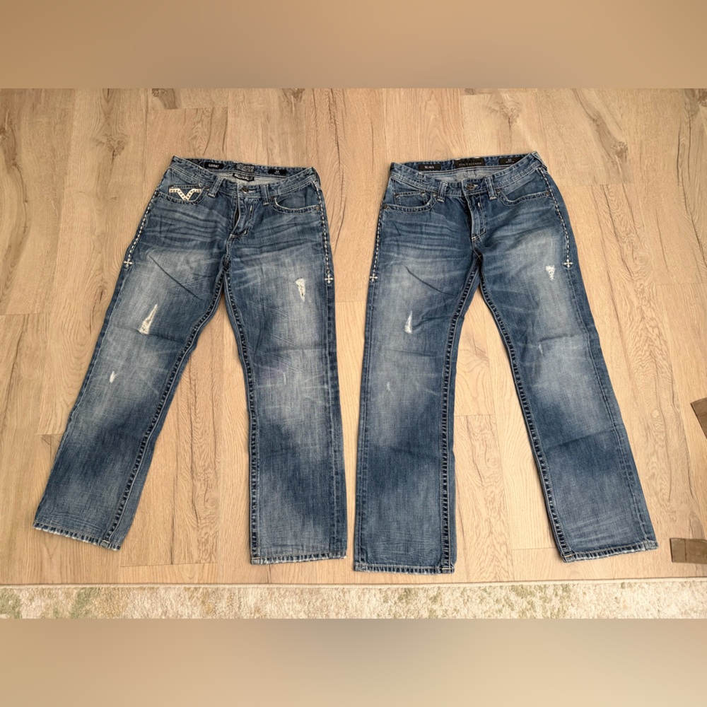 Affliction Blue Straight Men Jeans 32x32